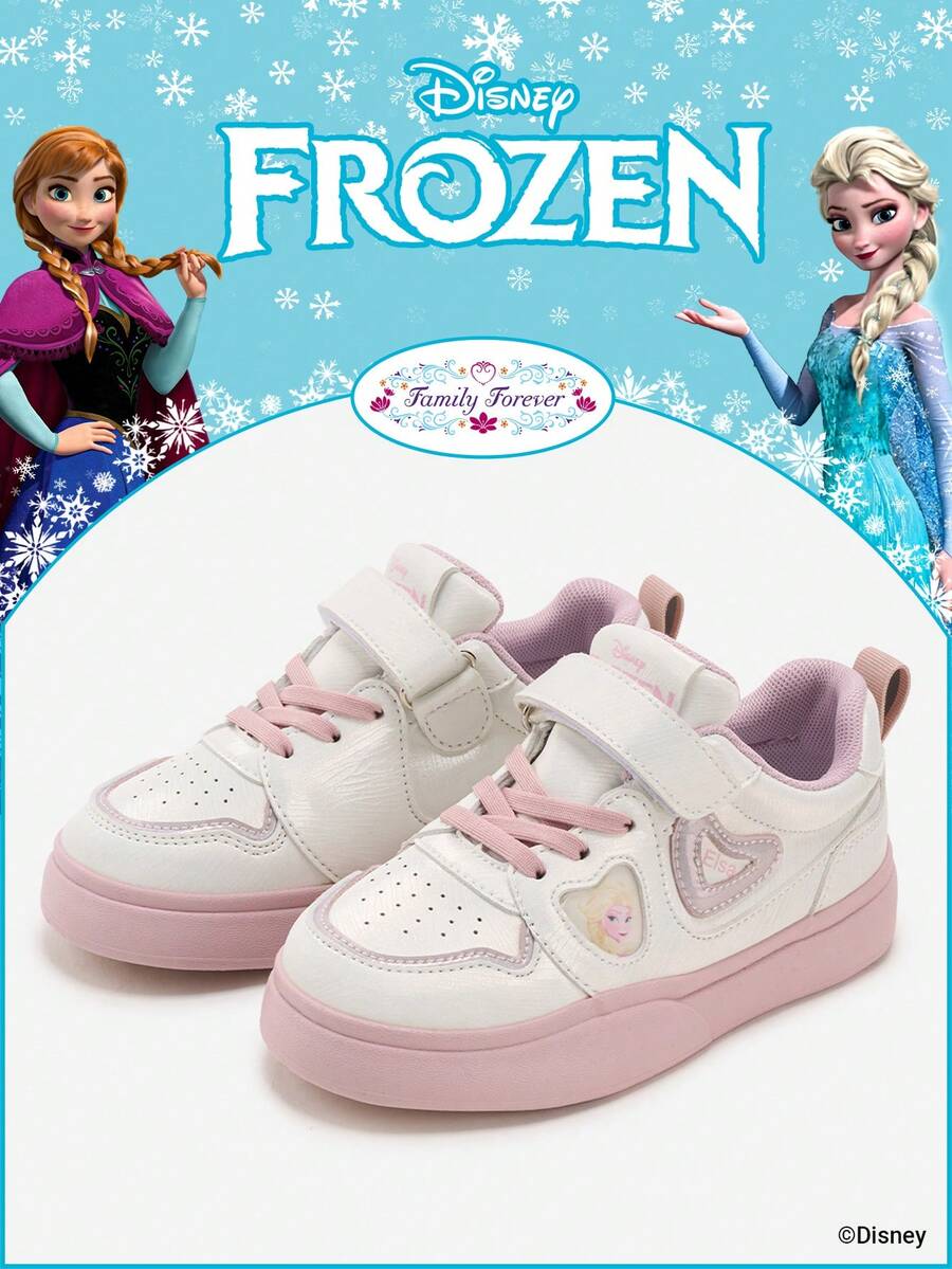 Disney 一双冰雪奇缘联名款儿童运动鞋，包含艾莎公主、安娜公主和阿伦黛尔公主款运动鞋，适合日常、假日运动和户外穿着。鞋底舒适、防滑、耐用且透气。 - 粉色 - 查看 1