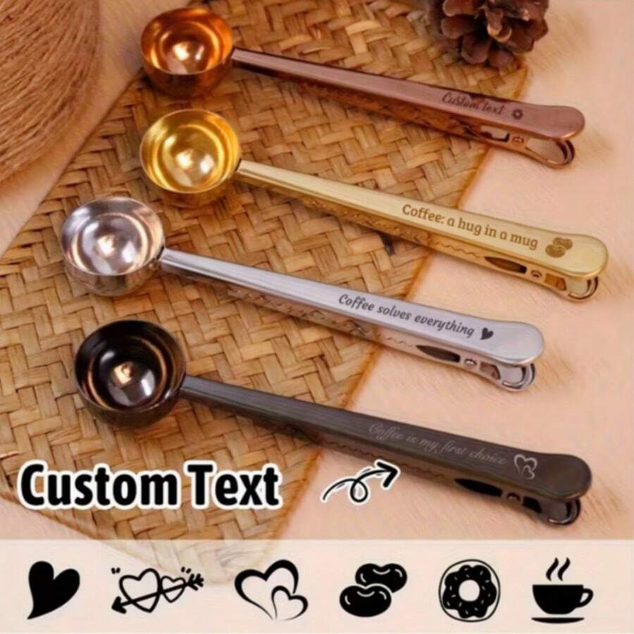 Customize Personalized Text Coffee Spoons, Unique Atmospheric Household Items. Customizable Measuring Spoons And Tea Spoons With Personalized Options, Customizable Coffee Spoons - Multicolor - View 1