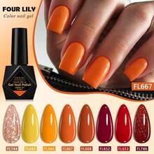 FOUR LILY 4 LILY 10ml 8 pièces Set de vernis à ongles colorés, convient pour toutes les saisons Manucure Art Peinture UV LED à tremper - Multicolore - Voir 12