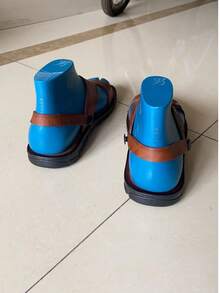 2026 Spring/Summer Men's Dual-Use Rhombus Pattern Beach Shoes, Polyurethane Material, Non-Slip, Breathable, Suitable For Beach, Youth, Autumn/Spring - Brown - View 3