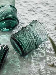 1pc Milk/Juice Glass Cup, Stackable Bamboo Knot Glass Cup, Home Use Water/Beer/Tea Cup - Green - View 6