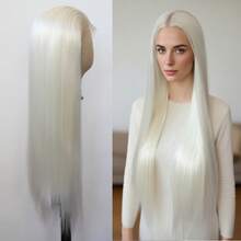 ZigZag Hair Unisex Long Straight Synthetic Hair Wig With Invisible Hairline, Heat Resistant For Daily Wear And Cosplay - Multicolor - View 13