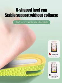 1 par de plantillas invisibles con cojín de aire para aumentar la altura de los hombres, con absorción de impactos, no colapsables, con protección de rebote de longitud completa para los pies - Verde - 1,5 cm - Ver 5