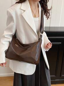 2026 New Vintage Soft Leather Large Capacity Commuter Bag, Versatile High-End Women's Shoulder Bag & Crossbody Bag - Coffee - View 2