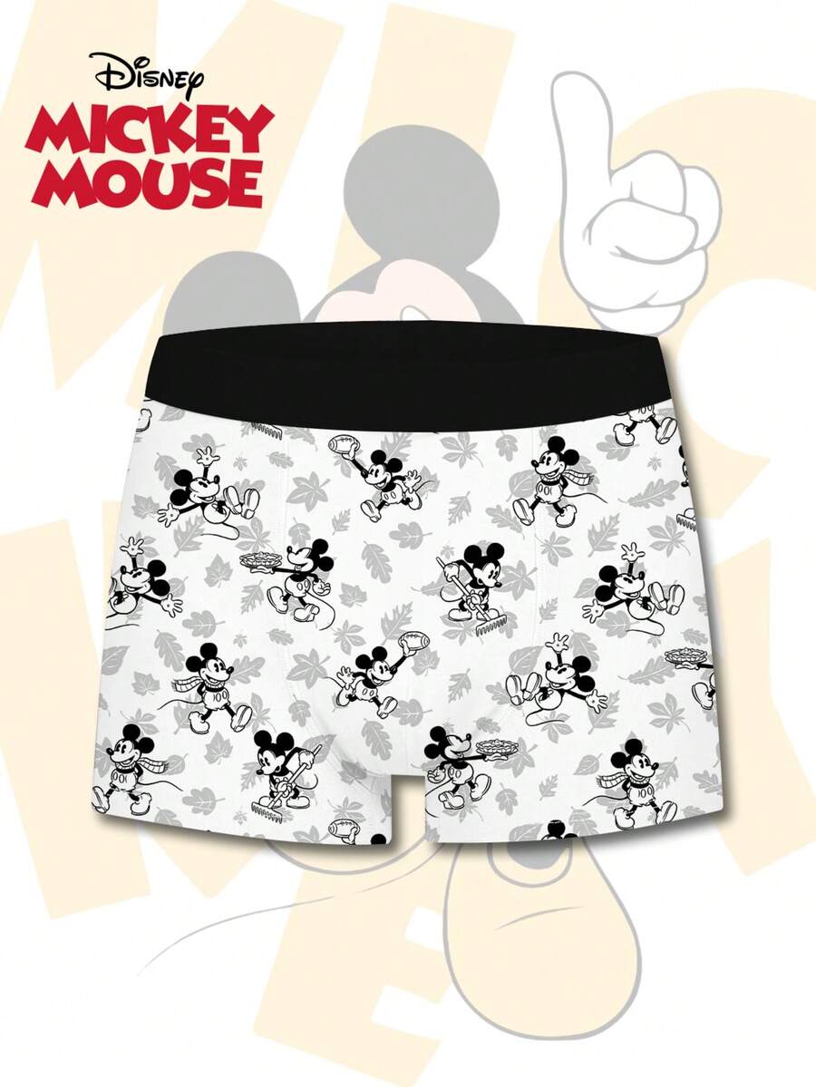 Disney 时尚3D印花男士平角内裤，休闲日常必备内衣