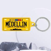 1个哥伦比亚城市名称元素双面UV印刷钥匙扣,男女通用时尚配饰包包挂饰钥匙圈 - 彩色 - 查看 11