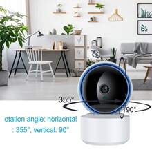 Tuya 1080P WiFi Smart Security Camera - 360° Pan-Tilt, Motion Detection, Two-Way Audio, Night Vision, Supports TCP/IP & ONVIF Protocols - White - View 2