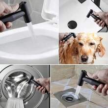 Grifo Para Inodoro Con Válvula Angular De Doble Salida,Cabezal de rociador bidé para grifo de inodoro ducha de limpieza de baño, rociador de pañales, rociador para baño de mascotas, con manguera y soporte, Decoración de baño de verano, Accesorios de baño - Válvula de ángulo de doble salida - Ver 11