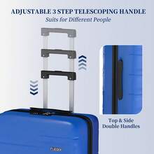 YSTYLE 4-Piece Hardside Luggage Set (12/20/24/28 Inches), With Scratch-Resistant And Impact-Resistant ABS Shells, Spacious Design And Four 360-Degree Spinner Wheels - Blue - View 5