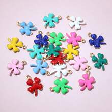 10pcs 13x10mm Stainless Steel Enamel Clover Flower Charms Pendant Stainless Steel DIY Jewelry Making Accessories Findings - Four Leaf Clover - View 6