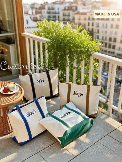Custom Boat Tote Bag ,Personalized Gift,Embroidered Text Tote Bag,Canvas Tote Bag,Gift For Her,Bridesmaid Gift Bag,Best Friend Gift,Custom Embroidered Storage Bags, Tote Bags, Travel Bags,Back To School,Travel Essentials,Travel Accessories,Cruise Essentials,School Essentials,School Supplies,Makeup Bag,Customized Storage Bags,Street Casual Chic,Bags & Luggage,2025 Halloween Accessories,Large Capacity