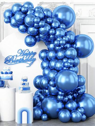 13/33/53/73 globos metálicos azules, globos de látex metálicos brillantes de 18/12/10/5 pulgadas, adecuados para graduación, Halloween, boda, cumpleaños, baby shower, decoración de fiesta de Navidad