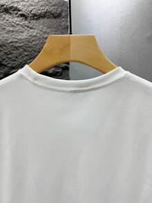 男士时尚宽松印花短袖T恤一件装 | 精致设计 | 夏季必备 | 易于搭配，展现您的时尚风格 #胸前印花 - 白色 - 查看 6