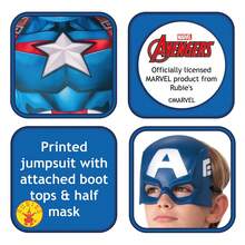 KIWI Captain America Classic Z Costume For Kids - Officially Licensed Character Costume - Authentic Superhero Costume - Captain America Classic Z Costume For Kids - Perfect For Parties And Carnival - Easy To Put On And Take Off, Comfortable And Lightweight Fabric - 彩色 - 查看 3