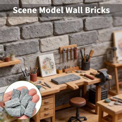 15Pcs 1:16 1:25 Miniature Bricks For Micro Landscape Model Wall Brick Outdoor Floor Tiles Dollhouse Garden Decor Materials