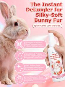 GJYC PET 100ml Rabbit Detangling Care Spray - Removes Tangled Fur, Adds Softness And Shine - Leave-In Styling Spray, Strawberry Scented Suitable For Long-Haired Rabbits - Multicolor - View 2