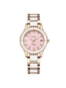 BIDEN 1Pc Small Round Retro Luxury Women's Watch, Elegant Bracelet Quartz Watch, Classic Design Women's Date Watch - one-size - View 16