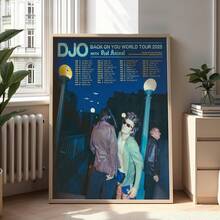 1pc DJO "Back On You" 2025 World Tour Concert Poster Canvas Wall Art, Includes Tour Dates And Retro Design! Canvas Material | Waterproof | Ready To Hang, Suitable For Home, Room, Bedroom, Living Room, Bathroom And Wall Decor. Frame Optional. - Multicolor - View 7