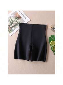 Seamless Shaping Bermuda Shorts Made Of Lined Microfiber, Large Size 44-54 - 黑色 - 查看 1