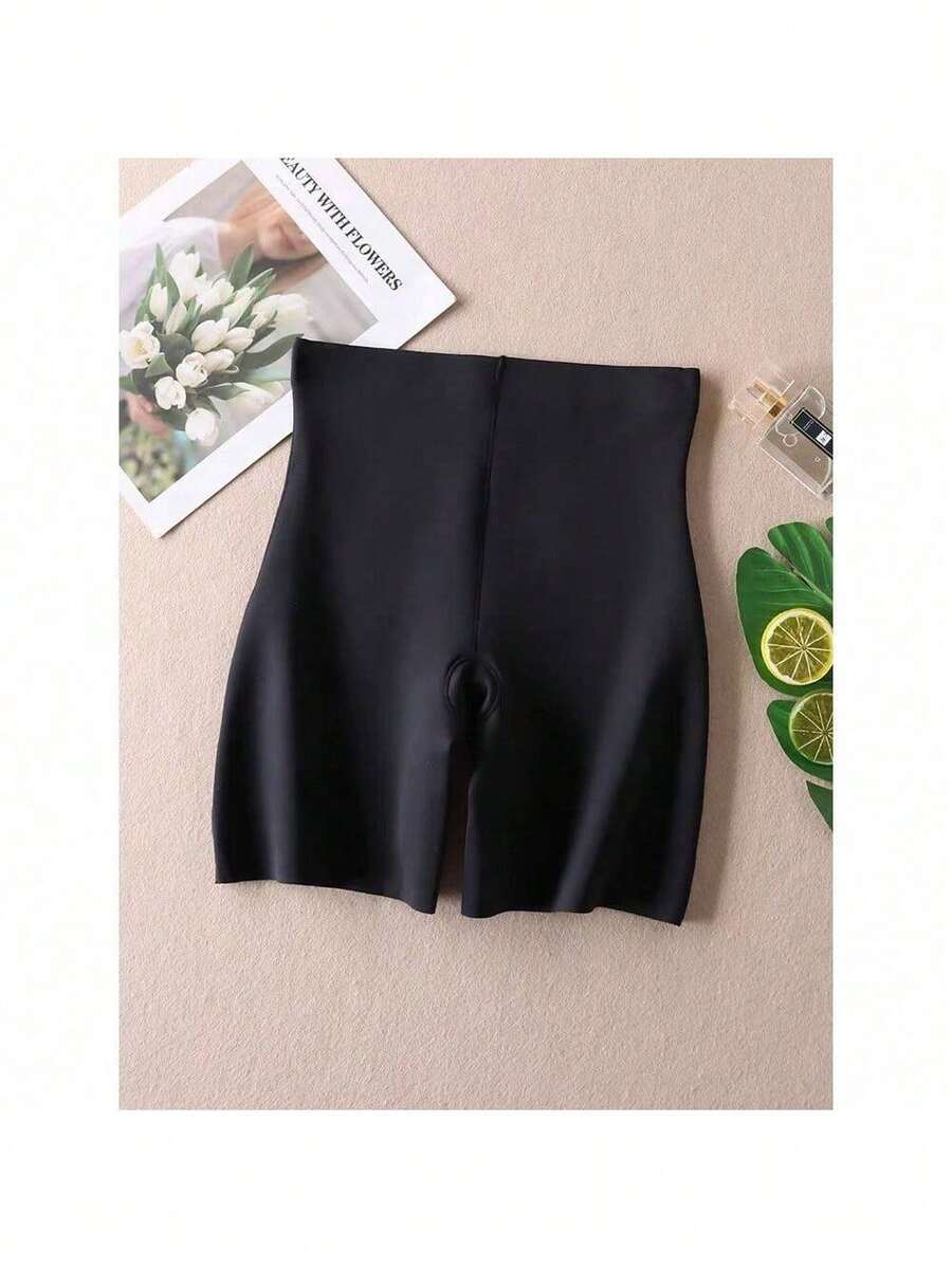 Seamless Shaping Bermuda Shorts Made Of Lined Microfiber, Large Size 44-54 - 黑色 - 查看 1