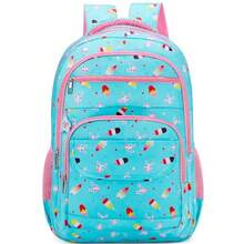 Girls' School Backpack, Reinforced Polyester Youth Bag - YT-8956 Blue With Design - View 1