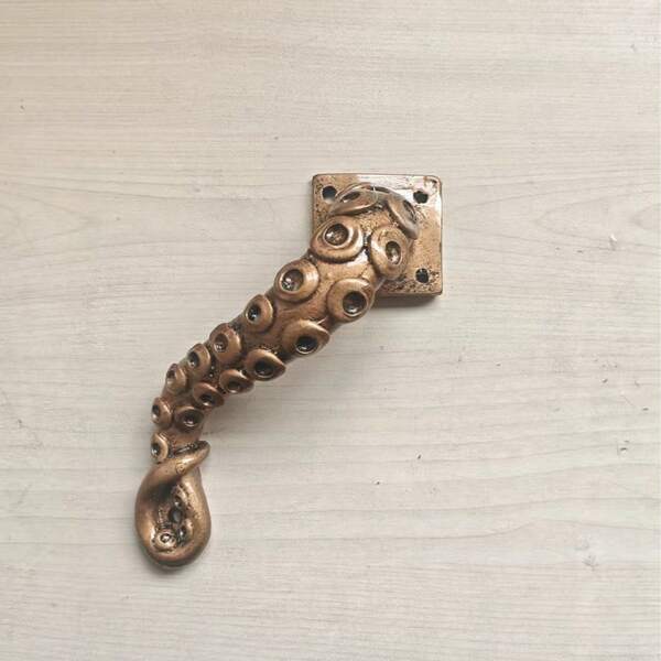 Vintage Octopus Resin Door Knob - Animal Theme Easy Install Hardware, Weather-Resistant Pull Handle For Outdoor, Kitchen And Bathroom Cabinets