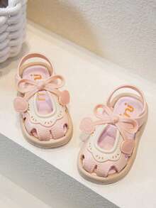1双儿童时尚百搭女童户外沙滩凉鞋，幼儿婴儿闭趾拖鞋 - 粉色 - 查看 4