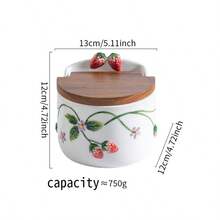 手绘浮雕陶瓷糖盐罐套装，陶瓷底座一体式油醋瓶调味罐，餐厅及厨房储物罐 - 彩色 - 查看 14