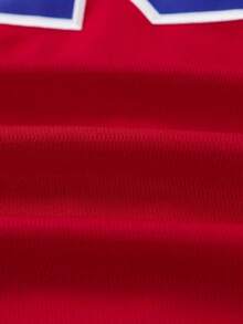 KTYSDE 男士棒球衫 #22 经典红色多米尼加字母刺绣运动夹克，宽松短袖纽扣运动服，适合街头嘻哈、棒球、高尔夫训练，春季款 - 紅色 - 查看 7