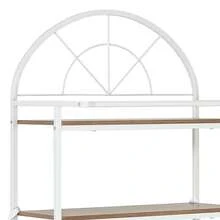 Yitahome Shelf For Above Washing Machine, Shelf For Above Toilet With 3 Shelves, Arched Design, Material Mix Of Metal And Wood With A Fabric Storage Bag, 64.5 X 190 X 40 Cm, White - 原木色+白色 - 查看 5