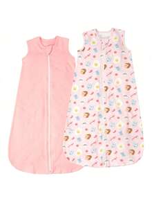 2pcs Baby Large Space Sleeping Bag, 0.5 Tog, Suitable For 0-18 Months Infants - Poached Eggs - View 8