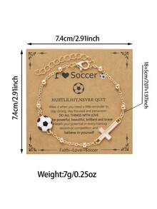 1 szt. Modna minimalistyczna bransoletka o tematyce sportowej, odpowiednia dla fanów piłki nożnej, koszykówki, siatkówki i tenisa, prezent dla miłośników sportu unisex na urodziny i święta - Wielokolorowe - Zobacz 9