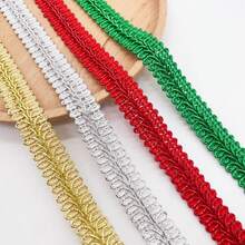 Multicolor Widened Shiny Centipede Edge Lace Trim, Apparel Craft DIY Decorative Accessory - Gold - View 4