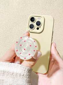 新款透明硅胶心形图案手机支架，可调节360°旋转，带伸缩功能 - 彩色 - 查看 2