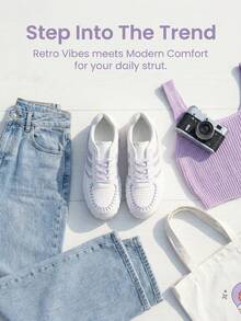 Bello Star Women's Casual Thick Sole Sneakers, Versatile For Daily Wear - Mauve Purple - View 1