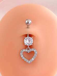 5pcs Elegant Cubic Zirconia Flower, Butterfly, Heart Shaped Navel Rings, Suitable For Daily Wear, Party, Holiday, Beach - 5-piece Set - View 3