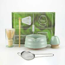 2件/4件/5件套高级抹茶茶具套装，包含竹制茶筅、茶碗、茶勺和茶盘，一套完整的传统抹茶冲泡工具，适合初学者和爱好者，也是一份精美的抹茶礼品套装。 - 彩色 - 查看 2