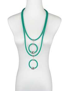 MARLIWOO 1pc Fashionable Hollow Geometric Layered Necklace, Minimalist Daily Jewelry For Women - Multicolor - View 5