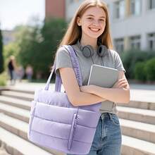 1pc Large 2026 New Women Argyle Handbag Set - Multi-Compartment Organizer With Cup Holder And Laptop Sleeve, Suitable For Commuting, Short Trips, Weekend Getaways, Essential For Spring Travel, Valentine's Day Work Tote, Office Commuter Bag, Minimalist Weekend Travel Bag, Gift For Her - 彩色 - 查看 10