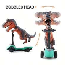 Conjunto de 4 peças de brinquedo de skate de dinossauro - Carrinho de fricção, mini skate de dedo, adequado para crianças a partir de 3 anos, ótimo presente para aniversários, Halloween, Natal e Dia de Ação de Graças. - Multicolorido - Ver 5