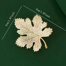 A Best-Selling Maple Leaf Brooch For Men And Women, Perfect For Suits And Formal Wear, A Stylish And Versatile Accessory That Also Prevents Accidental Exposure. - 金色 - 查看 2