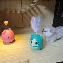 Interactive Cat Toy - Cute Bear Design - Automatic Swinging Cat Teaser, Stress Relief & Interactive Fun - Keep Cats Entertained, Overcome Boredom - Self-Play Cat Toy - Multicolor - View 9