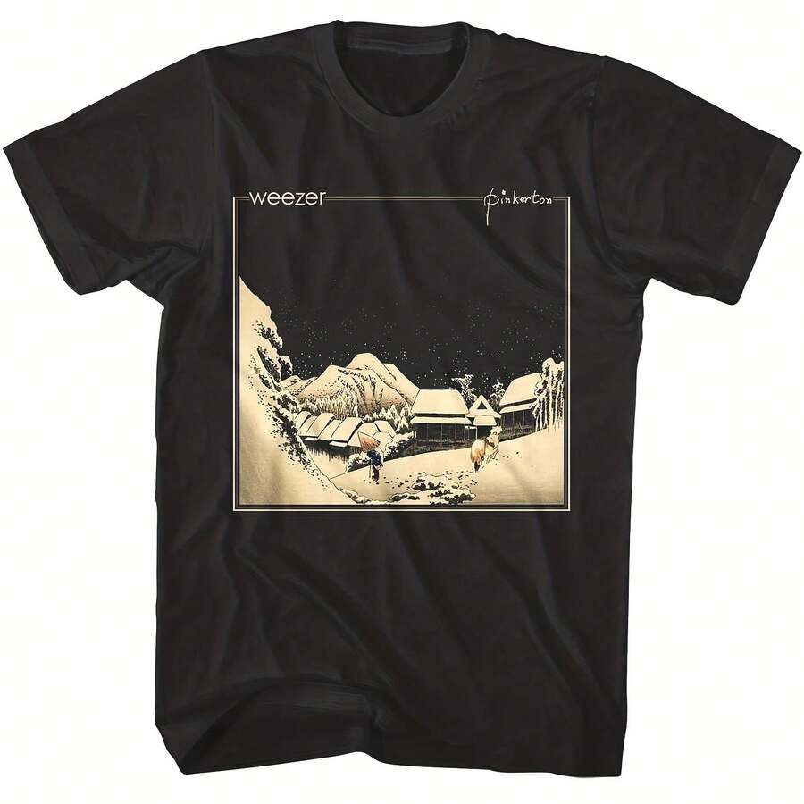 Weezer Pinkerton Album Cover 's T Shirt Alternat K Band Concert - 黑色 - 查看 1