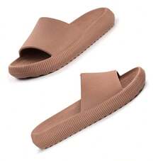Sandalia Unissex Chinelo Nuvem Slide Anatomica Confortavel - Marrom - Visão 4