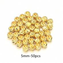 100-20pcs/Pack Copper Textured Round Spacer Beads 3-8mm, Exquisite Bracelet Necklace Jewelry Making Loose Beads, DIY Craft Supplies - Twill Copper Beads - View 10