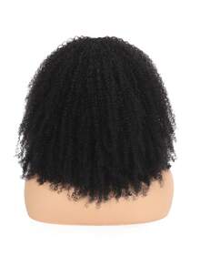 Afro Kinky Curly Human Hair Wig With Bangs For Women Black Brazilian Remy Full Machine Made Hair Without Glue And Gel - Natural Black - View 5