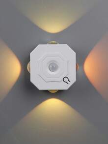 1pc ABS Material, USB Rechargeable (Built-In 3.7V-400mAh Battery), Motion Sensor RGB 7-Color Gradient 4-Head Wall Washer Light, With 3-Level Adjustable Switch, Available In 1pc/2pcs/4pcs Set, Suitable For Bedside, Backdrop, Living Room, Bedroom, Holiday Party Decoration - one-size - View 4