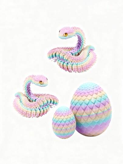 3D打印可动关节蝰蛇模型，逼真栩栩如生，超受欢迎的复活节礼物