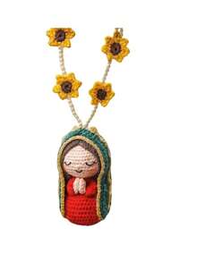 Handmade Crochet Car Charm Hanging Ornament - Unique Car Interior Decor Accessory With Prayer Angel Design - Soft Yarn Dashboard Decor For Safety & Blessing - Cute Red & Green Outfit With Yellow Flowers - Cozy Boho Car Decor For Men & Women - Ideal Gift For Boyfriend, Husband, Father, Friend - Car Accessories, Car Decor, Gifts For Men, Car Stuff, Auto Interior Embellishment, Personalized Vehicle Gift - A - 查看 6
