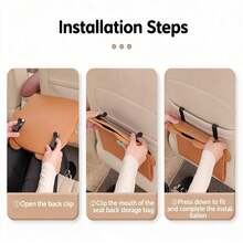 Foldable Car Trash Can, Cute Car Garbage Bag, Multi-Functional Rear Seat Organizer & Anti-Kick Mat - Trash Can On the Back Of the Seat - View 9